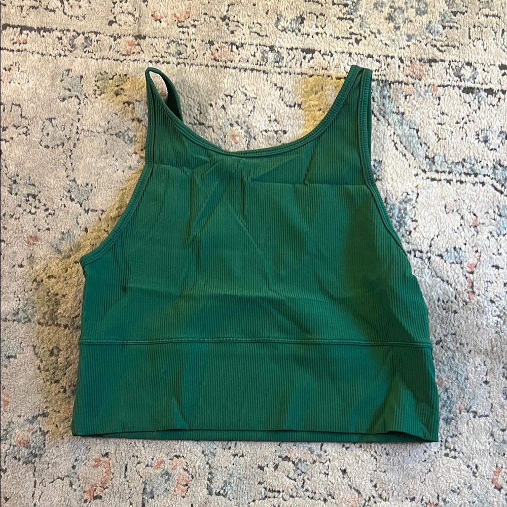 Green Lululemon Ribbed Sports Bra Top